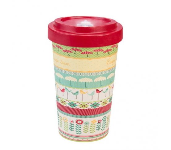 Woodway Kelímek na kávu z bambusu 500ml - Carpe Diem