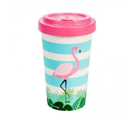 Woodway Kelímek na kávu z bambusu 500ml - Flamingo Pink