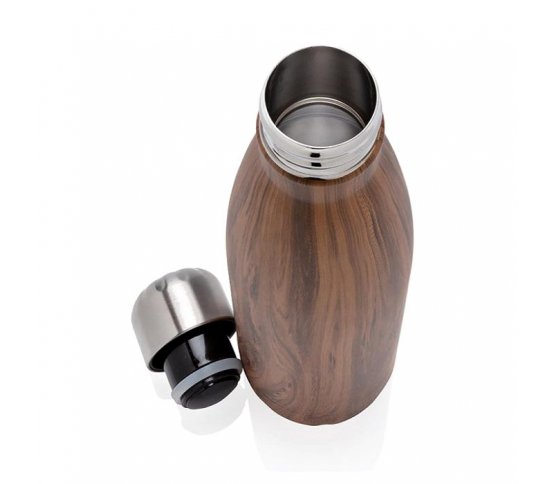 XD Design Nerezová láhev na vodu 500ml - tmavé dřevo těsnění