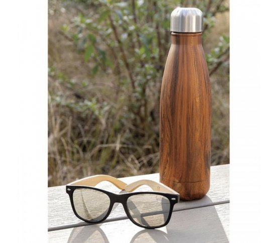 XD Design Nerezová láhev na vodu 500ml - tmavé dřevo styl