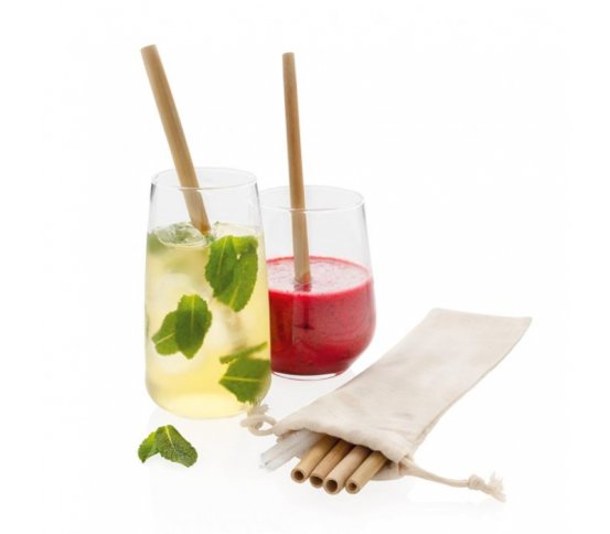 XD Design Sada 6ks bambusových brček, kartáčku, pytlíku