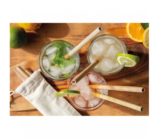 XD Design Sada 6ks bambusových brček, kartáčku, pytlíku