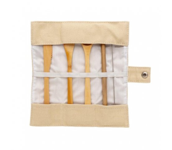 XD Design Sada bambusových příborů, brčka a pouzdra