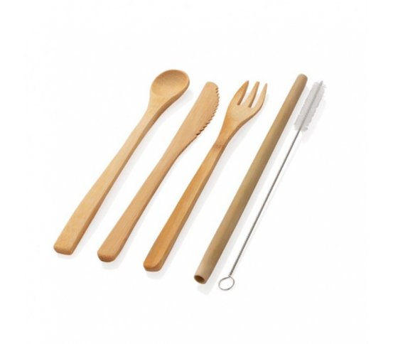 XD Design Sada bambusových příborů, brčka a pouzdra