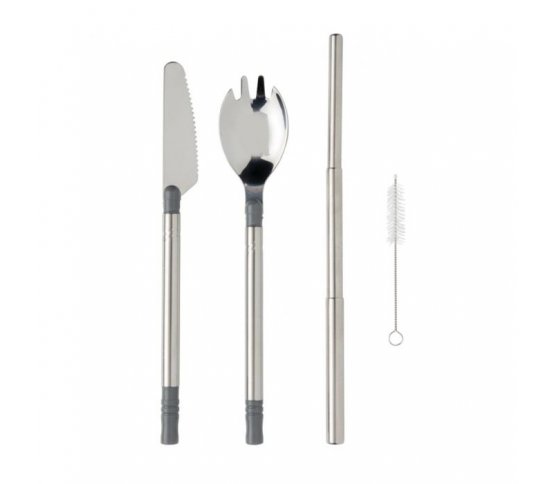 XD Design Sada nerezových příborů, brčka a pouzdra