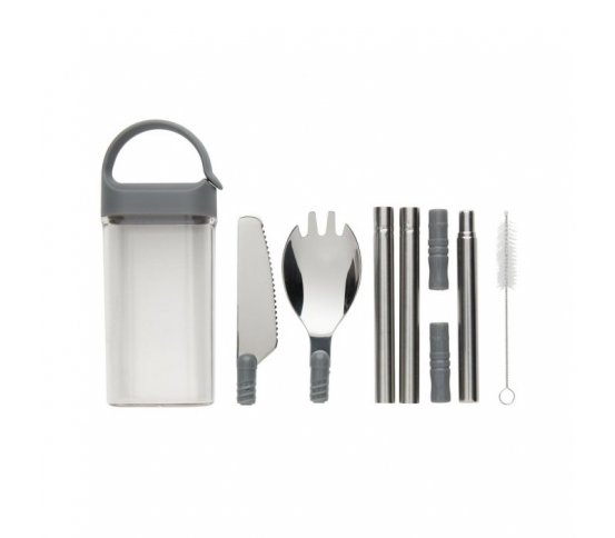 XD Design Sada nerezových příborů, brčka a pouzdra