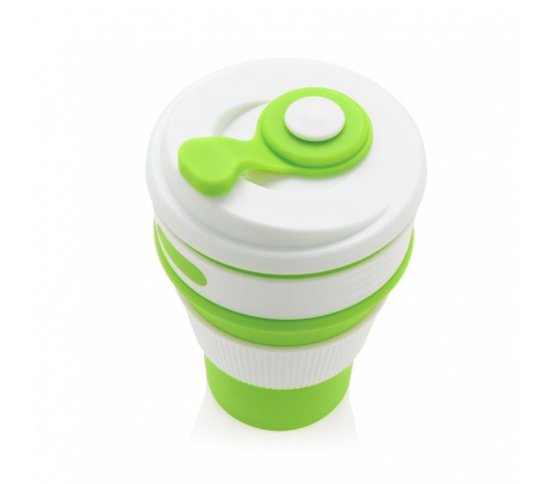 XD Design Skládací silikonový hrnek - zelený 360ml