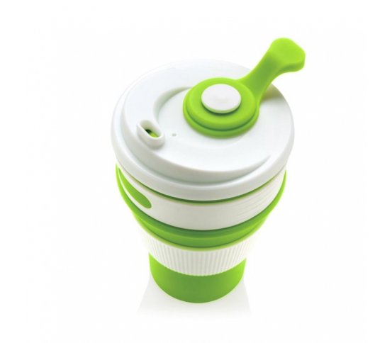 XD Design Skládací silikonový hrnek - zelený 360ml