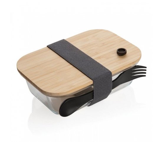 XD Design Skleněný svačinový box s příborem 750ml