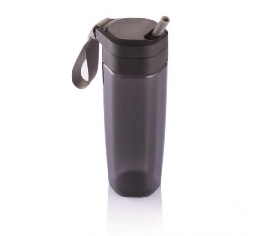 XD Design Sportovní láhev s brčkem 600ml - černá
