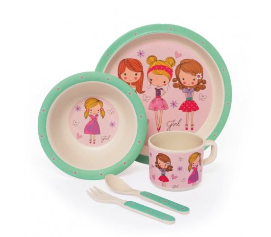 Zopa 5 dílná dětská jídelní sada - fashion girl