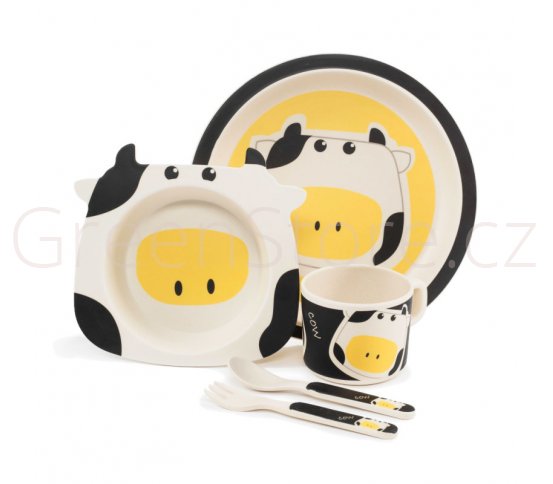 Zopa 5 dílná dětská jídelní sada - kravička