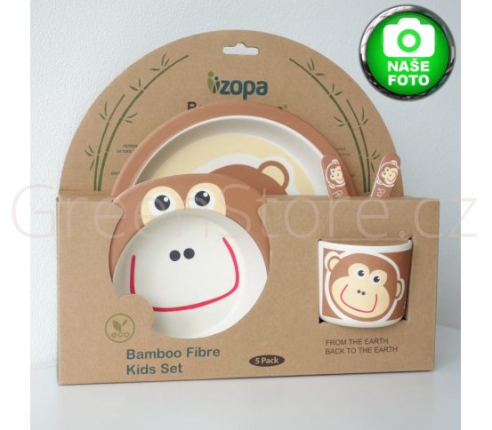 Zopa 5 dílná dětská jídelní sada - opička